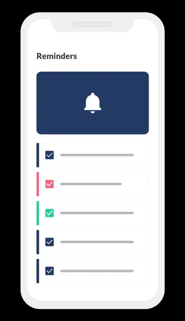 Reminders on the Imlaak mobile app